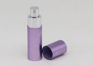 Пурпурный атомизатор духов металла 15ml мини с выбитым случаем оксидации логотипа алюминиевым